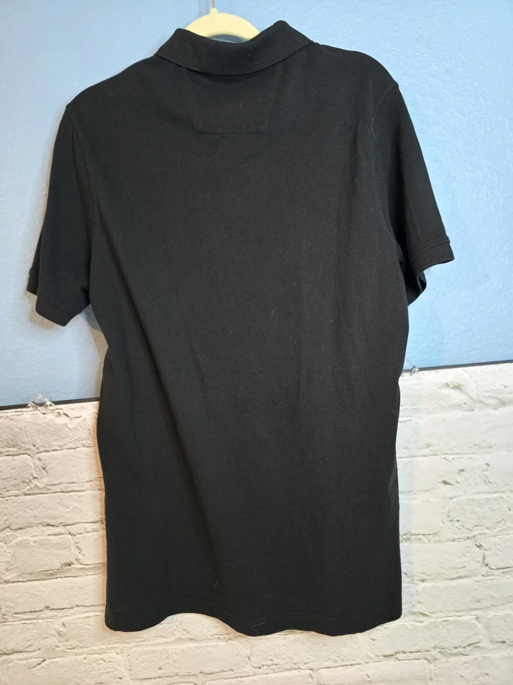 Banana Republic Black Short-Sleeve Polo with Embroidered Elephant Logo Sz M